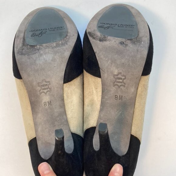 Donald J. Pliner Black and Gray Colorblock Booties - Picture 8 of 9